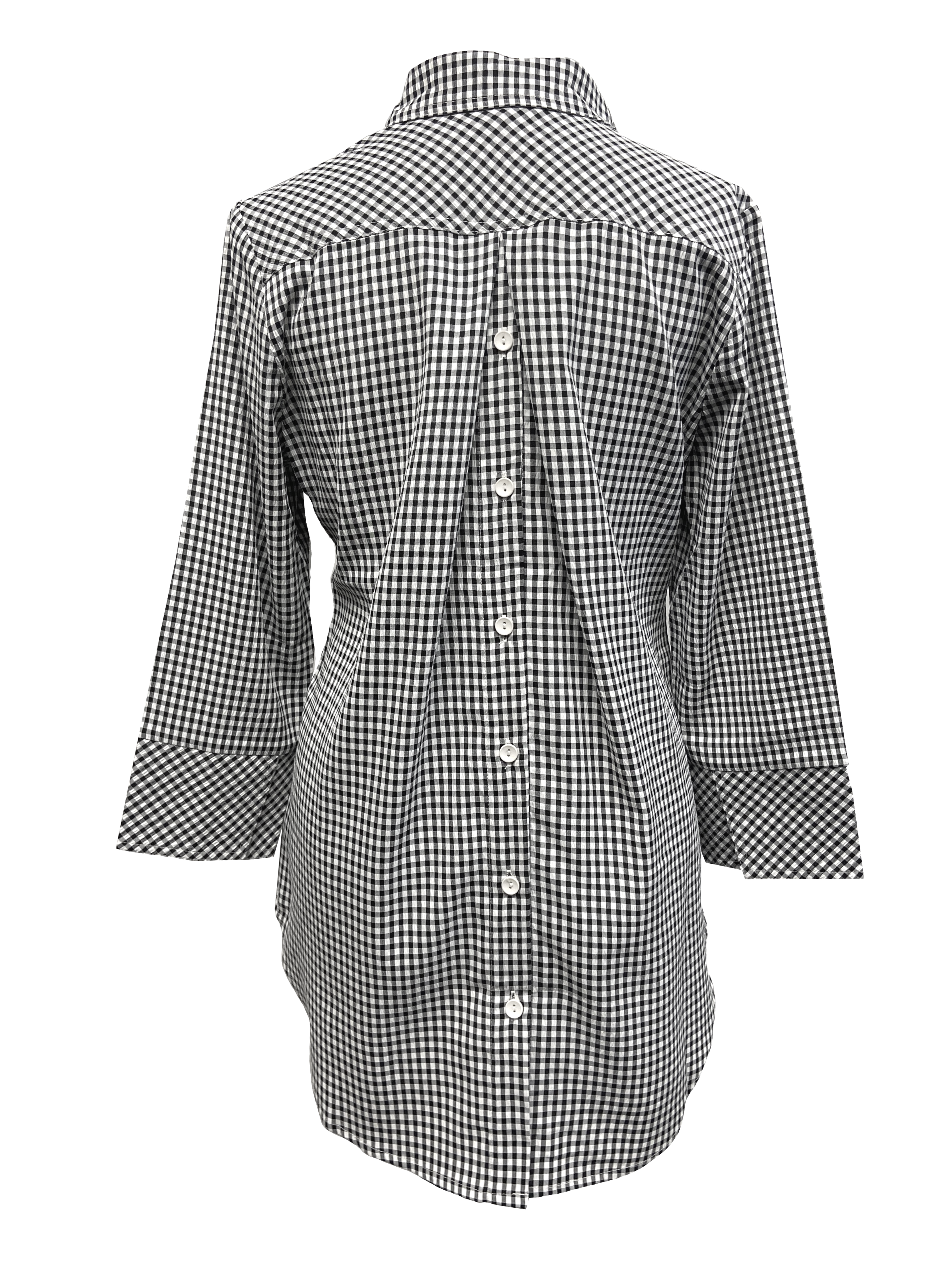 Cloister Collection | Button Back Seersucker Top | Way | Cloister Collection Designer Fashion