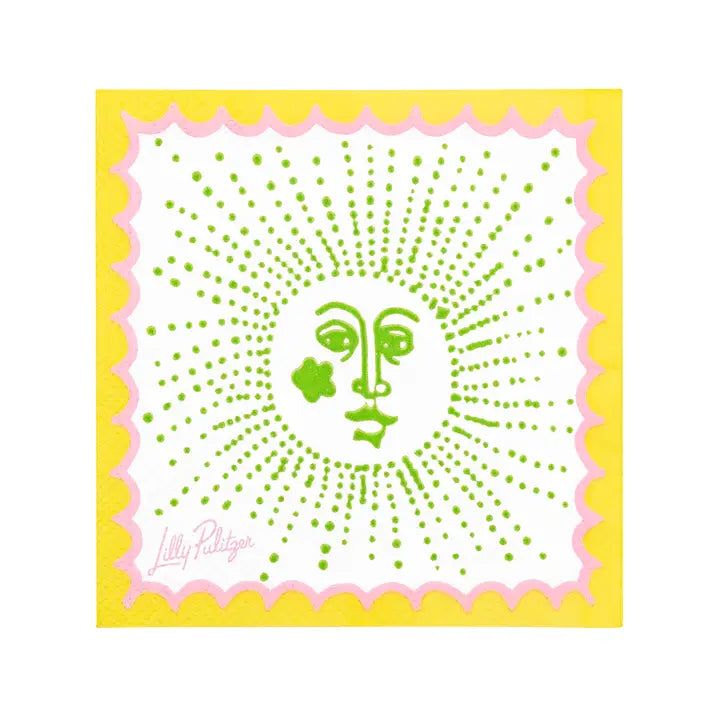 Lifeguard Press Cocktail Napkins, Sun Tiles Home colorful napkins with a sun design
