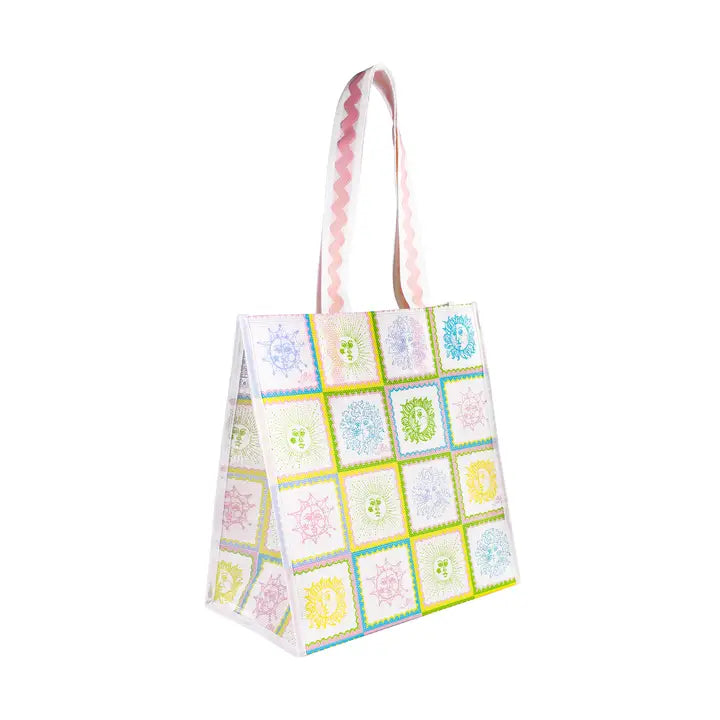 Lifeguard Press Market Shopper, Sun Tiles Home tote bag with colorful pattern