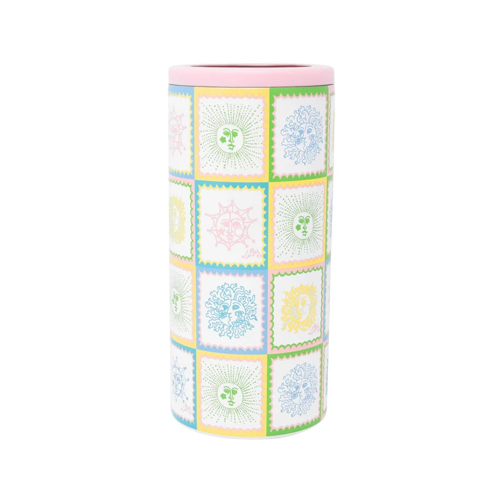 Lifeguard Press Skinny Can Holder, Sun Tiles Home with colorful patchwork design