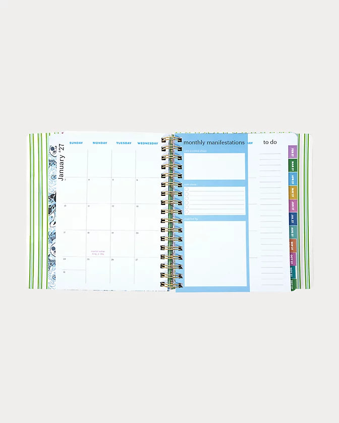 Lilly Pulitzer 2026-2027 17 Month Leatherette Agenda in mint condition burst of joy
