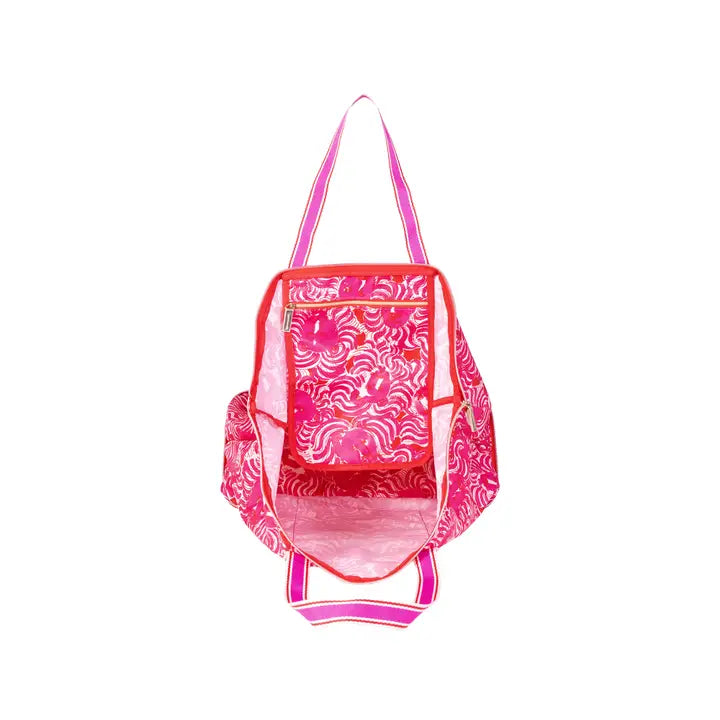 Lilly Pulitzer Packable Tote, Strawberry Red Pride of Lilly