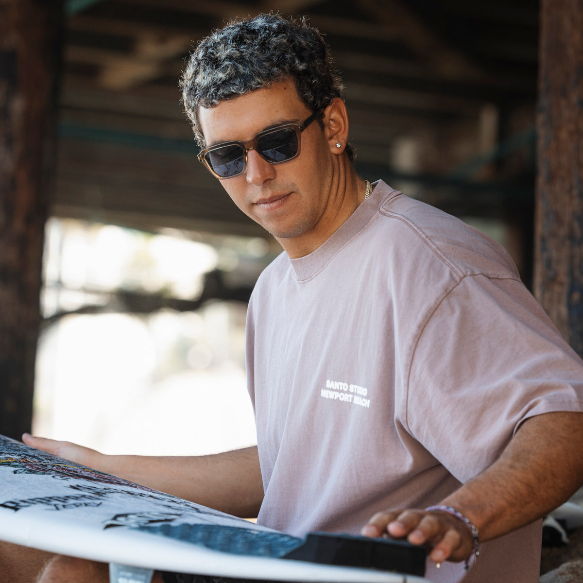 Phoenix Polarized Sunglasses - Taupe/Navy
