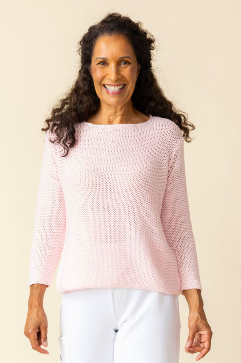 Habitat Shoreside Easy Pullover sweater in a cozy, casual style, displayed on a person in a relaxed outdoor setting.