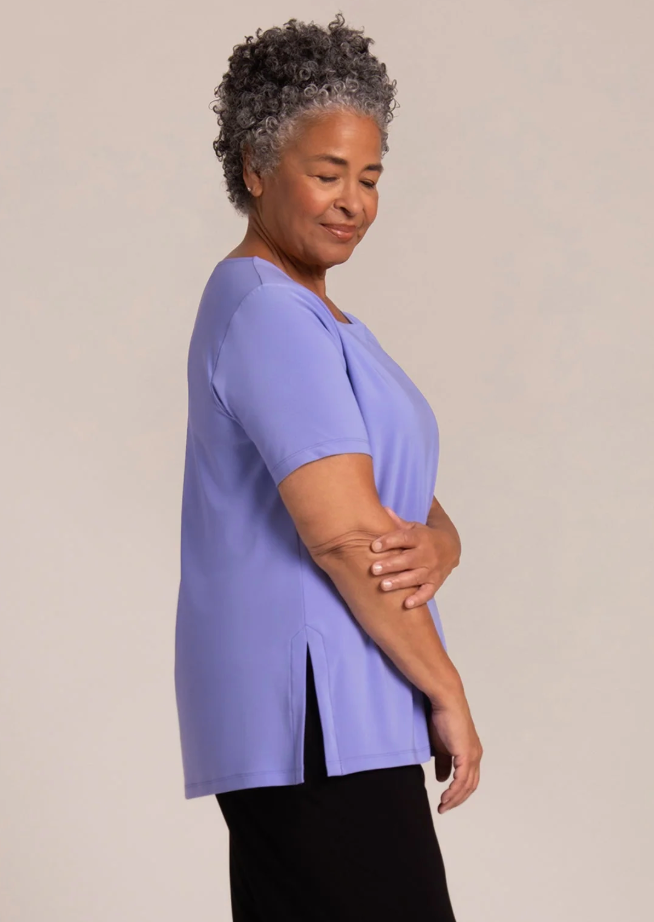 Sympli | Soft Square Neck Top, Short Sl