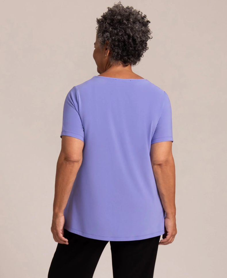 Sympli | Soft Square Neck Top, Short Sl