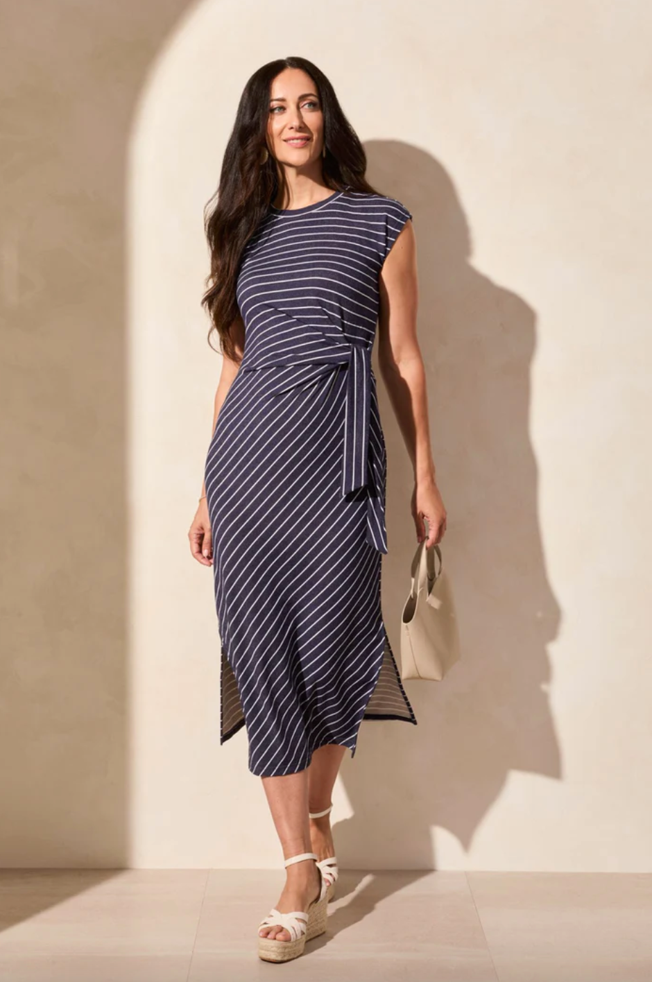 Tribal | S/s Dress W/front Self Belt