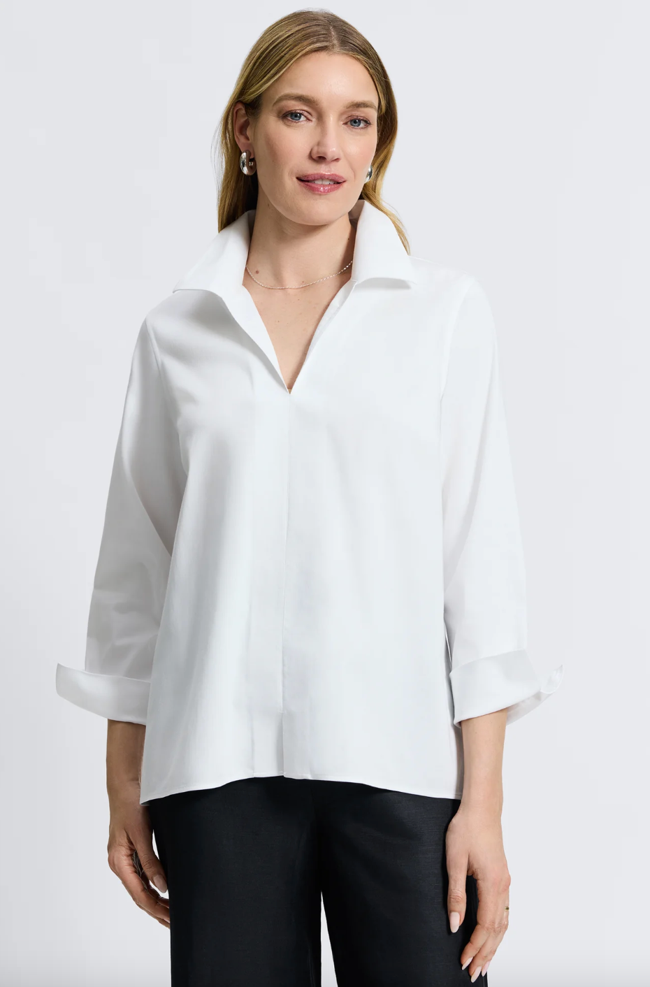 Foxcroft | Anges Sleeve Shirt White