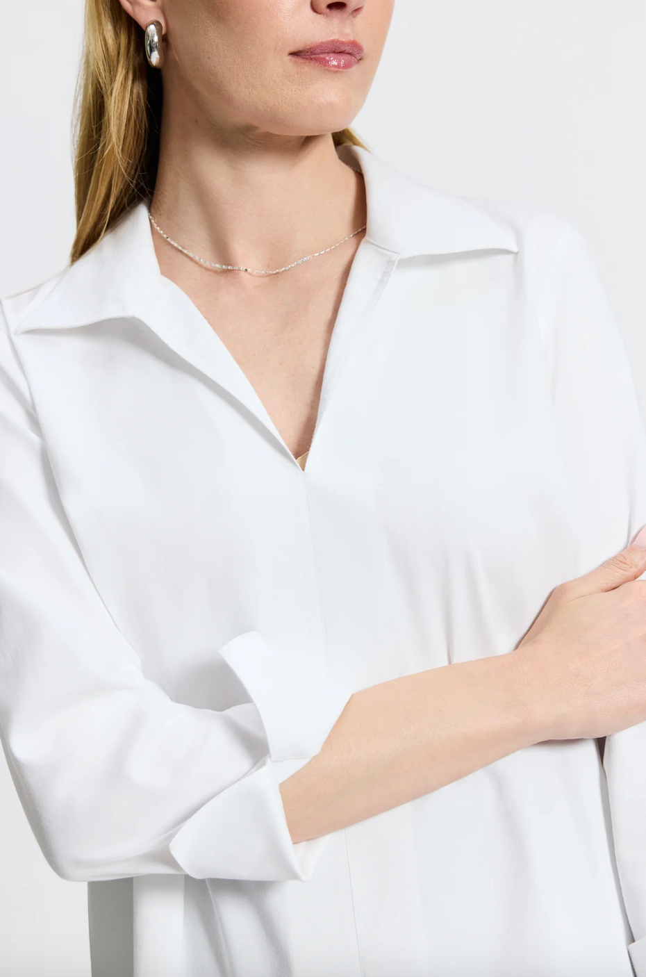 Foxcroft | Anges Sleeve Shirt White