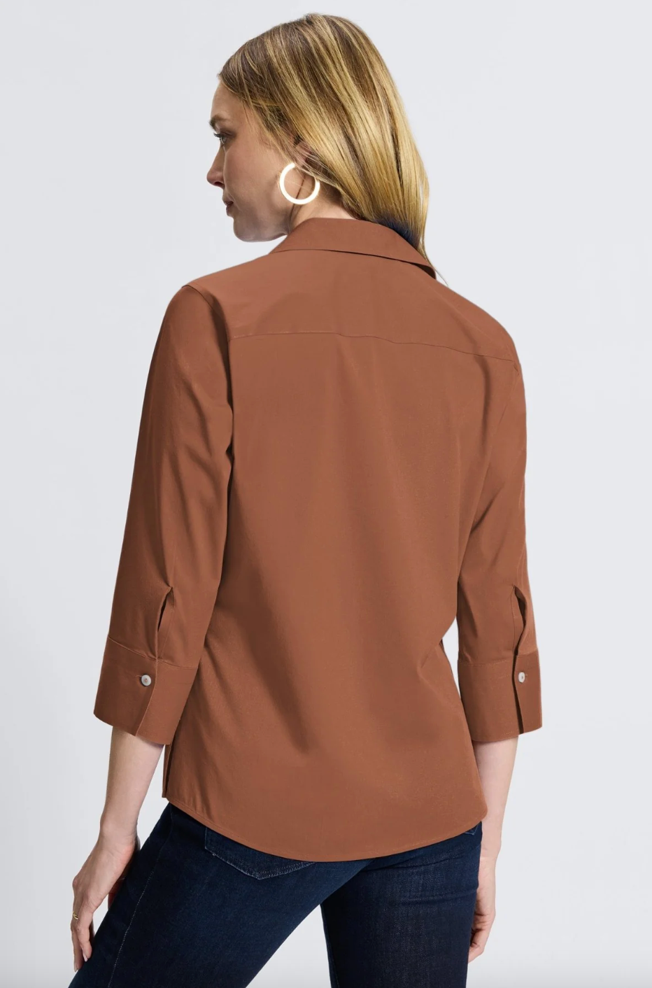 Foxcroft | Mary Solid Top Macchiato