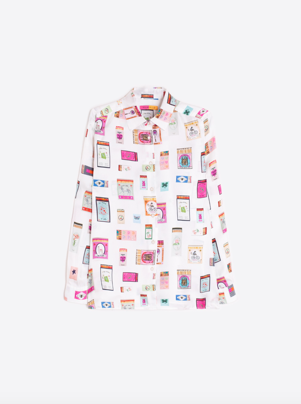 Vilagallo | Silk Matches Print Top
