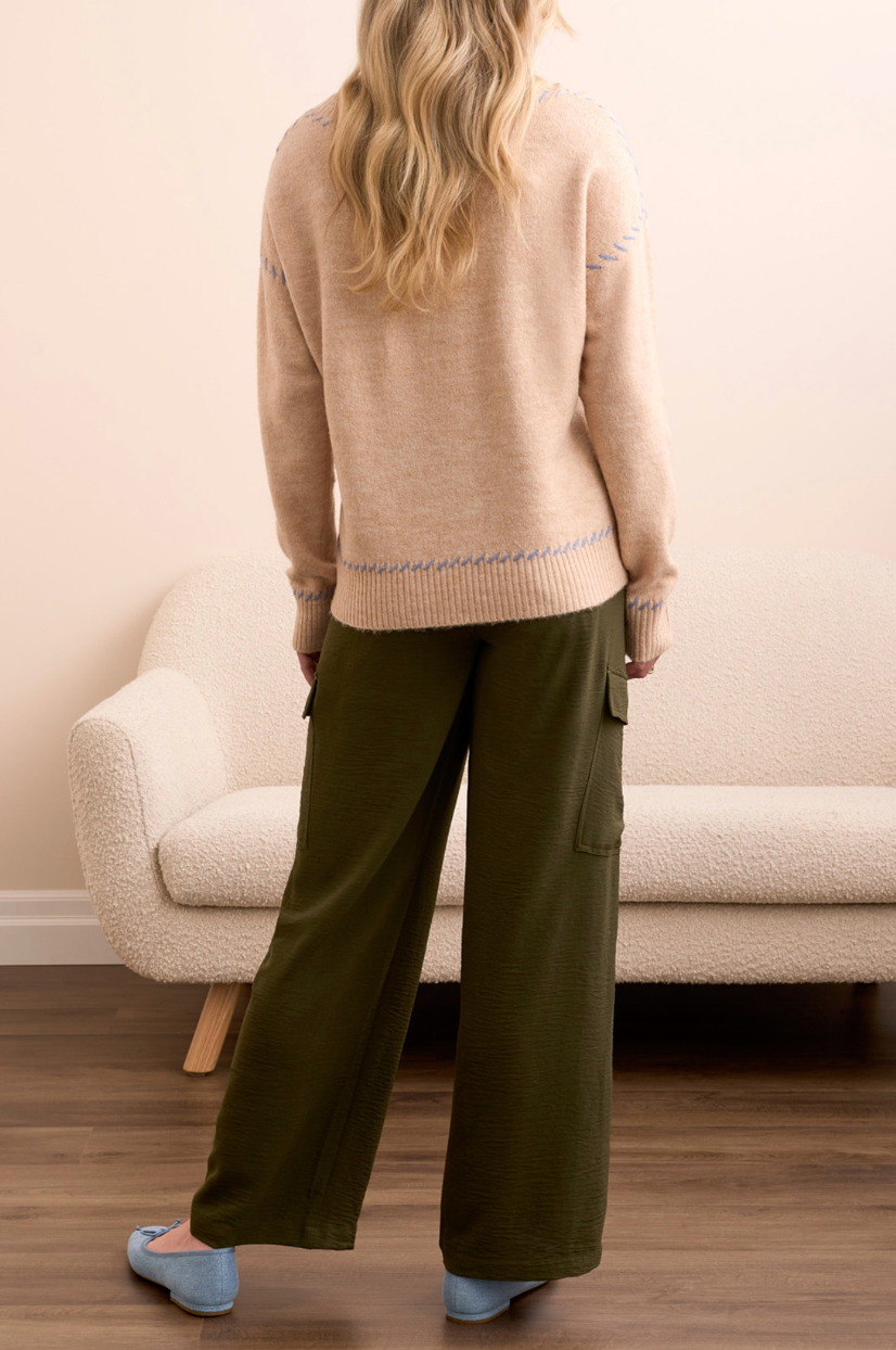 Tribal | L/s Crew Nk Sweater-h Sandston