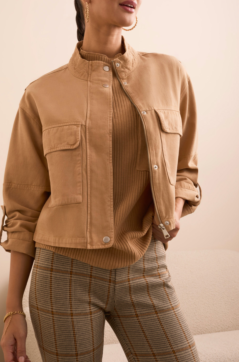 Tribal | L/s Zip Frt Jacket W/ Double P