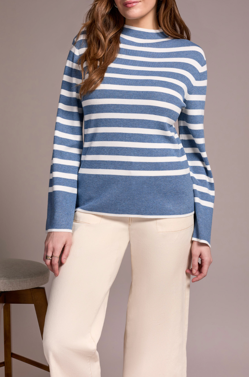 Tribal | L/s Funnel Nk Sweater-h Slate