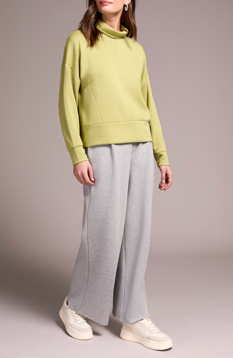 Tribal | L/s Funnel Neck Top-wasabi