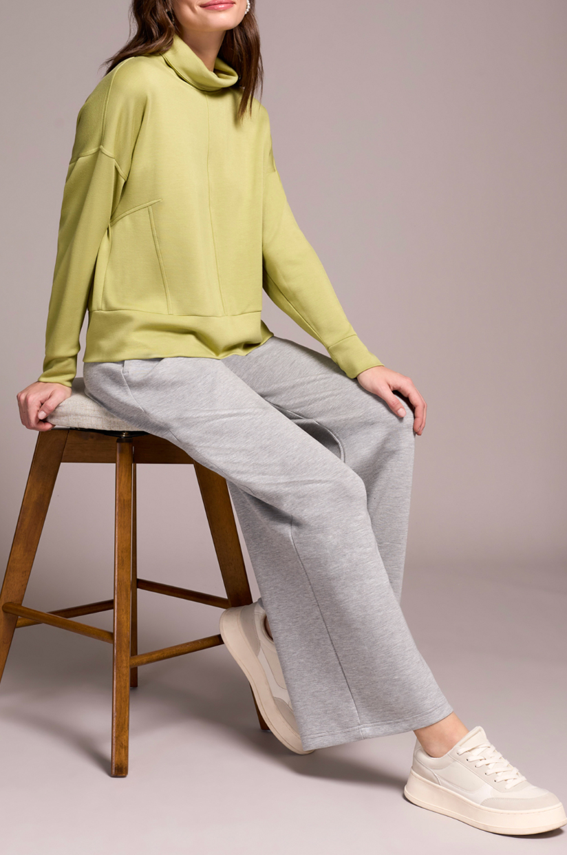 Tribal | L/s Funnel Neck Top-wasabi