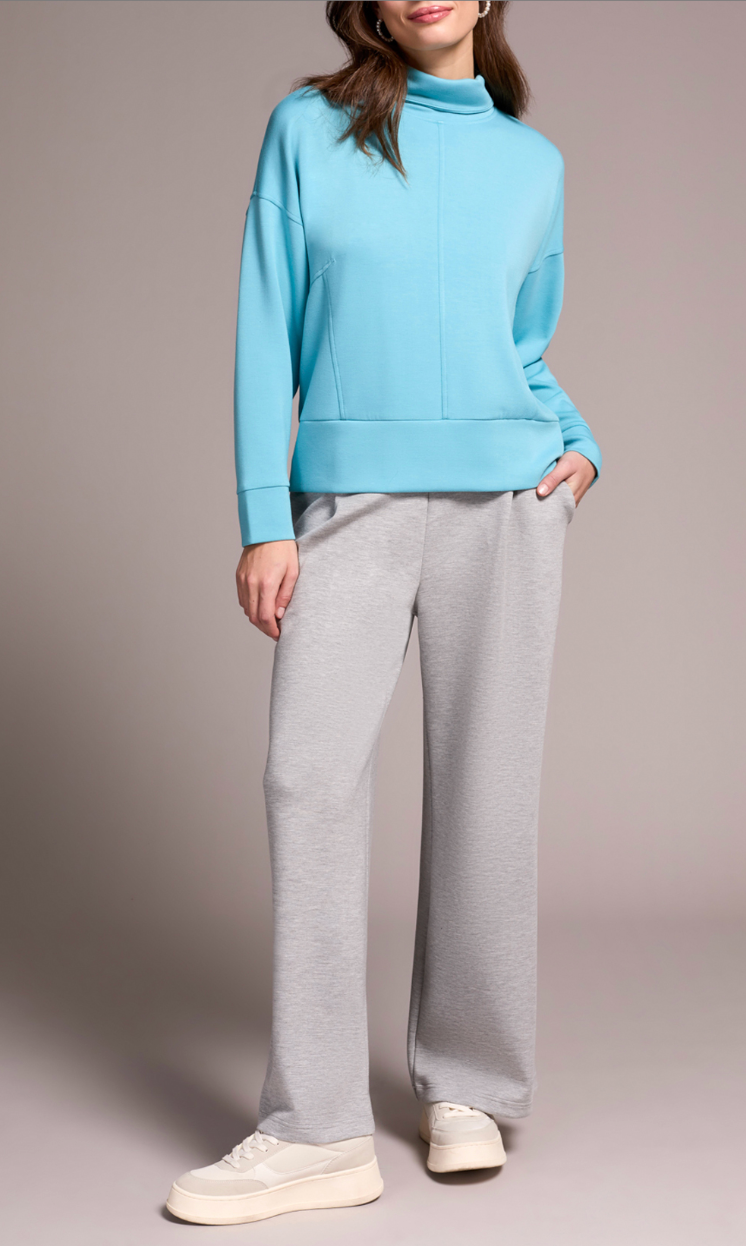 Tribal | L/s Funnel Neck Top-wasabi