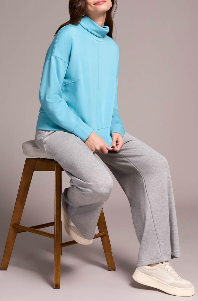 Tribal | L/s Funnel Neck Top-wasabi