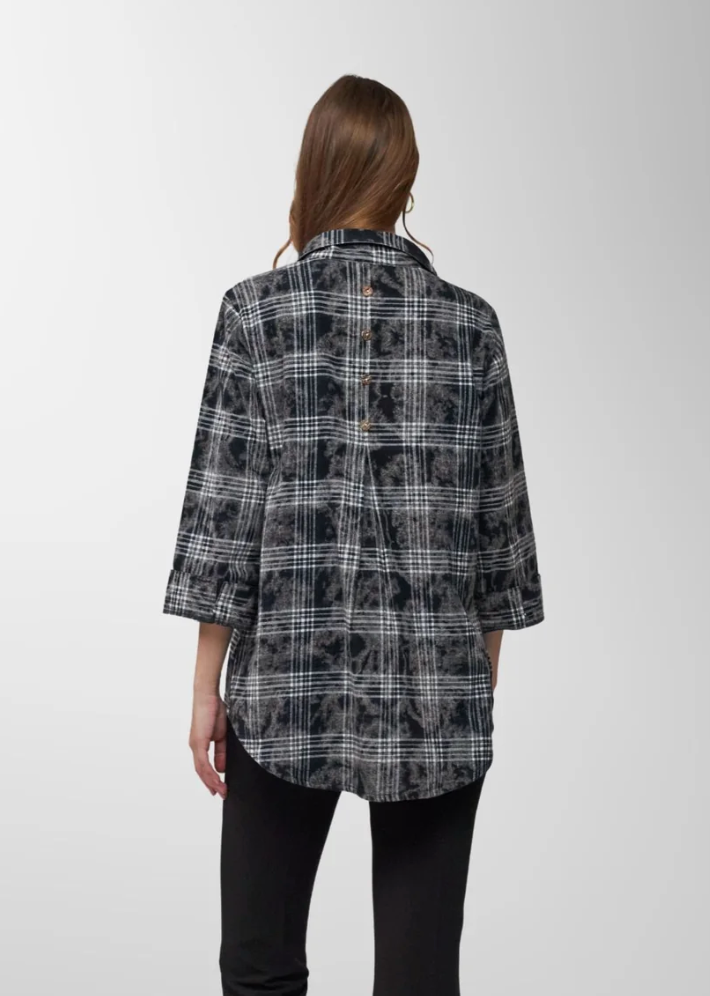 TOOFAN plaid top, stylish women&