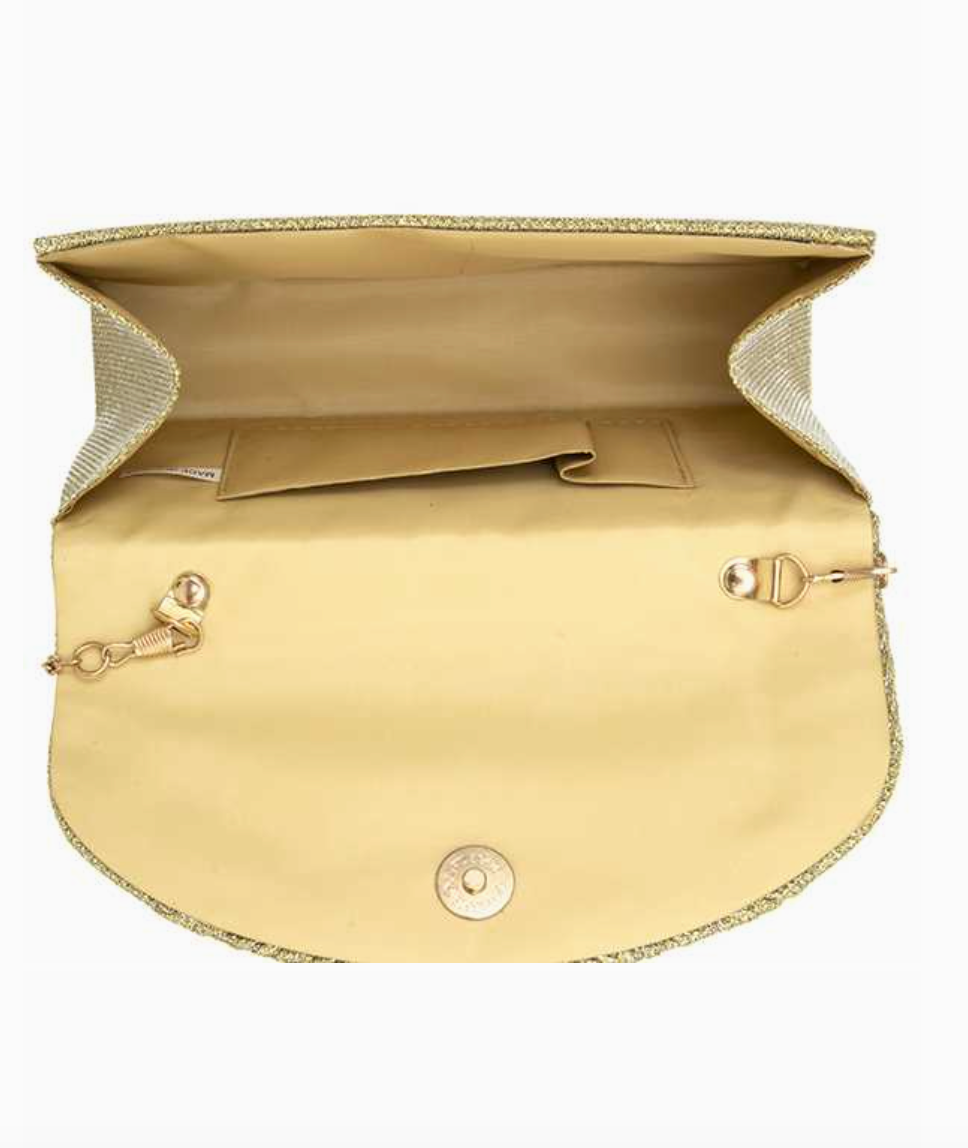 ANB Fashion | Pleated Glitter Accent Bag - Evelyne Talman