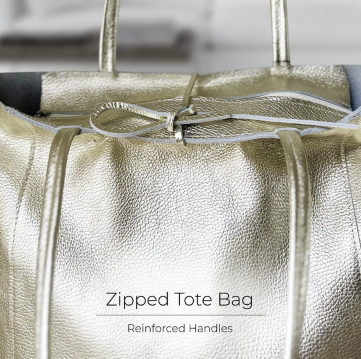 Takeasy | Metallic Suede Leather Tote