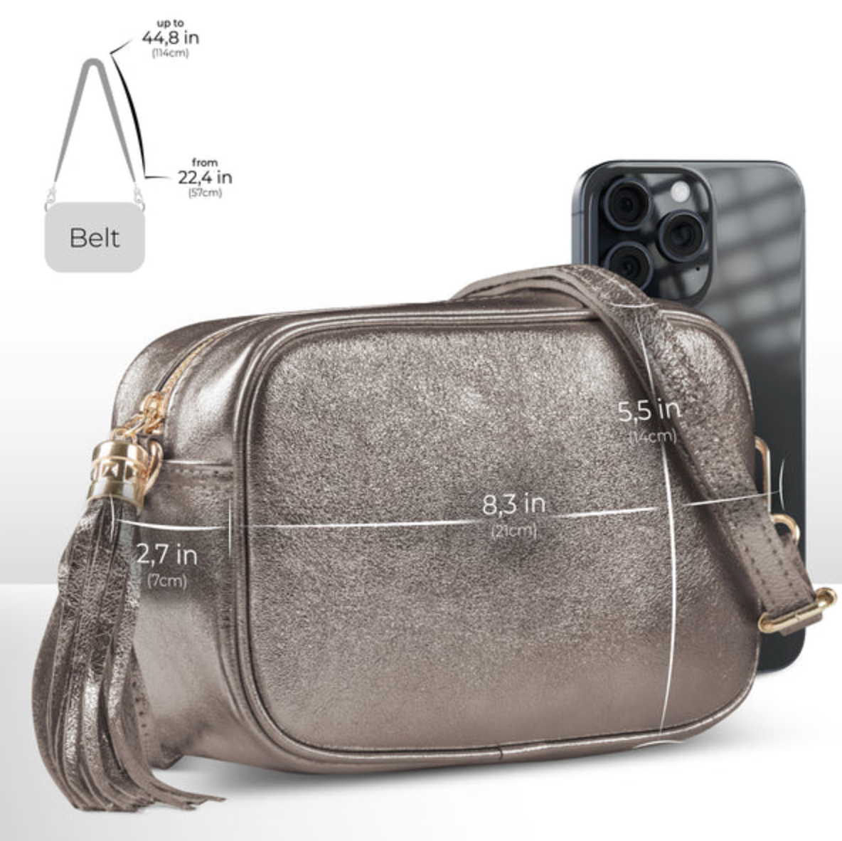 Takeasy | Metallic Leather Crossbody