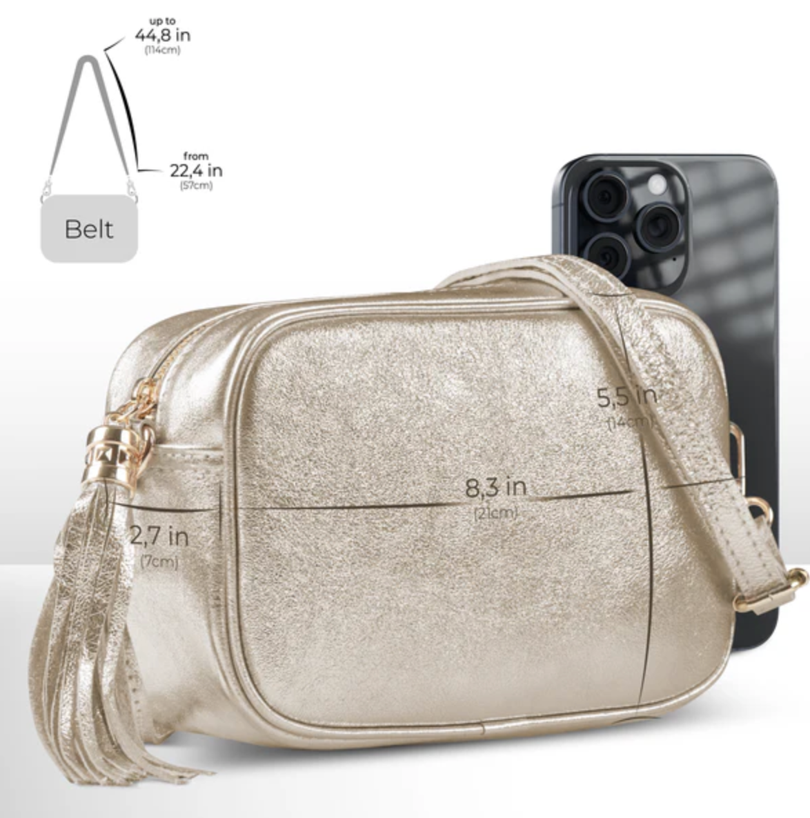 Takeasy | Metallic Leather Crossbody