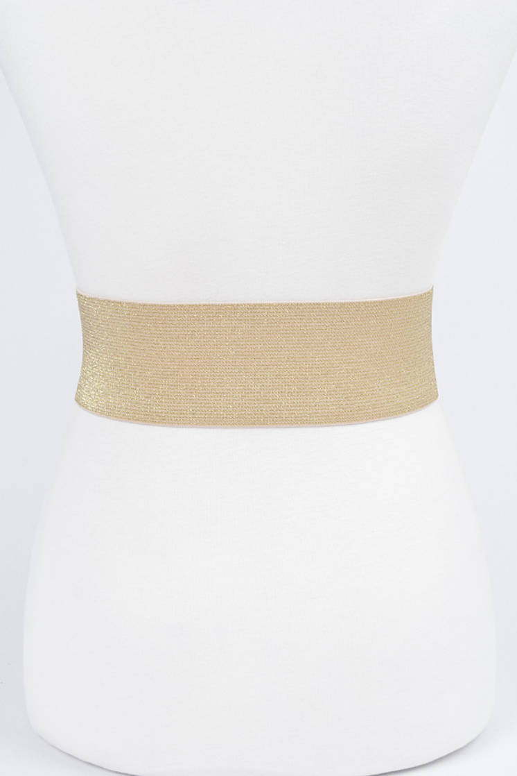 H & D Accessori | Metallic Faux Leather Belt