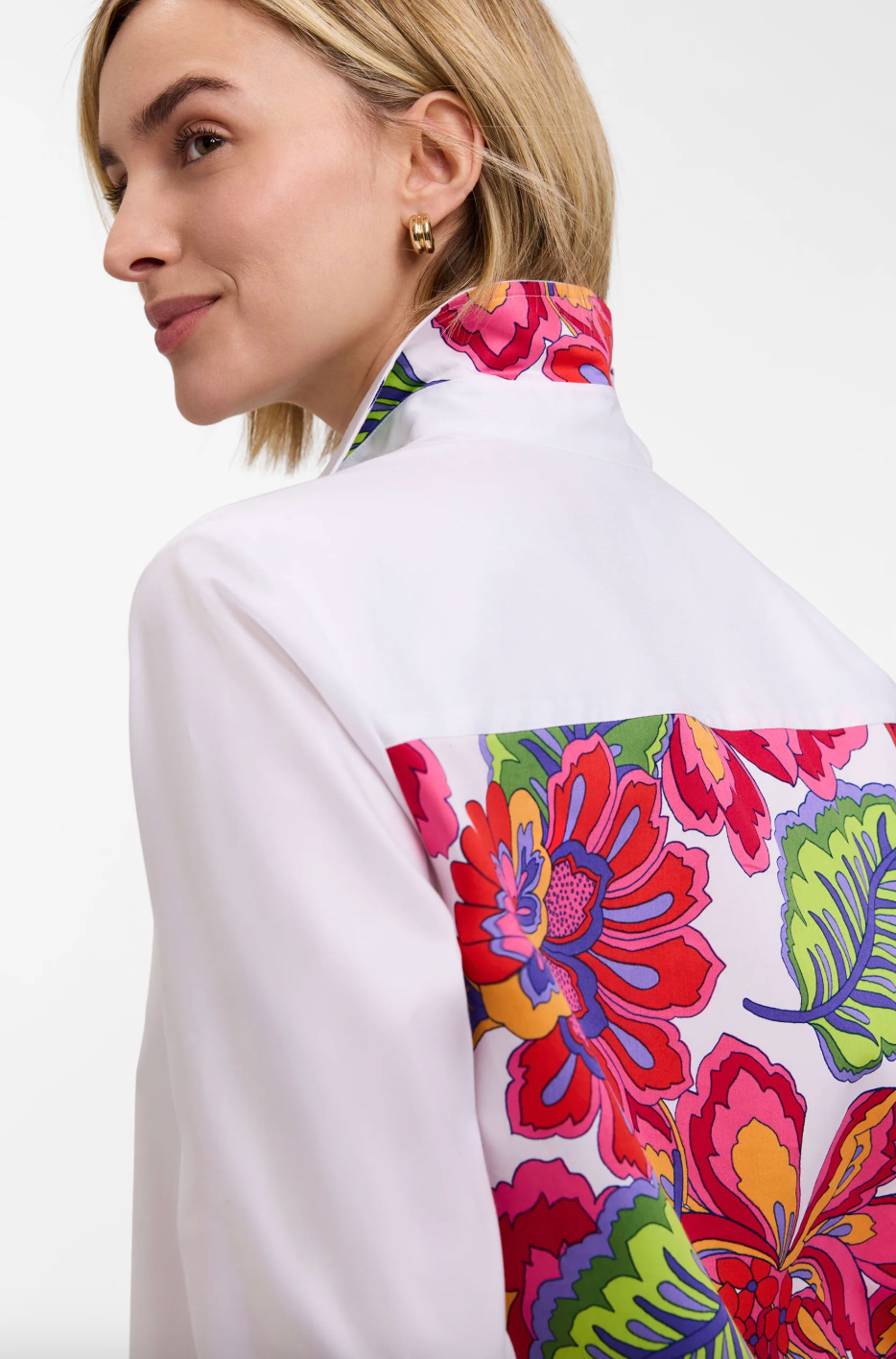 FoXCROFT Megan 3/4 sleeve blouse, stylish tops with a relaxed fit, featuring soft fabric and a classic design.