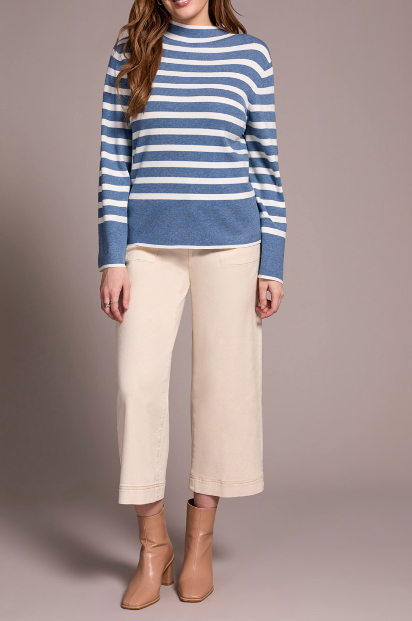 Tribal | L/s Funnel Nk Sweater-h Slate