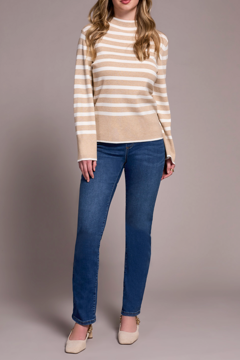 Tribal | L/s Funnel Nk Sweater-h Slate