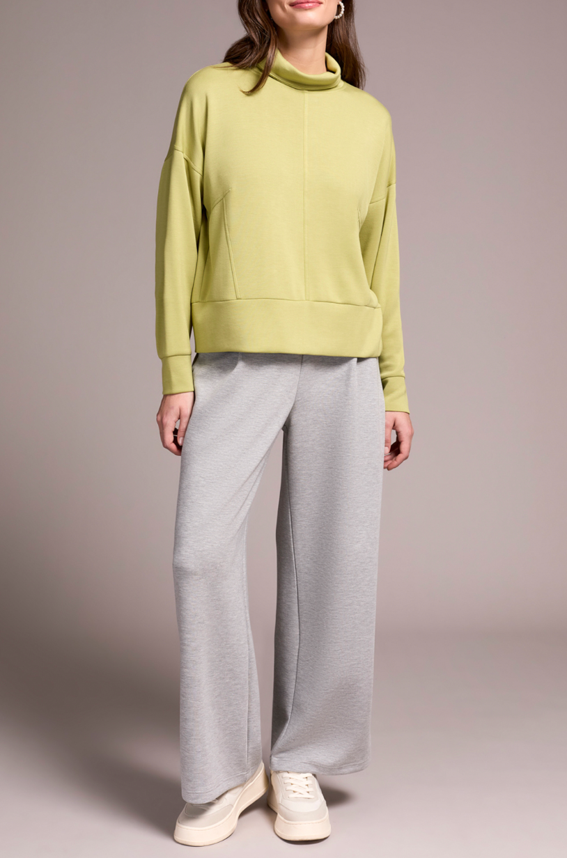 Tribal | L/s Funnel Neck Top-wasabi