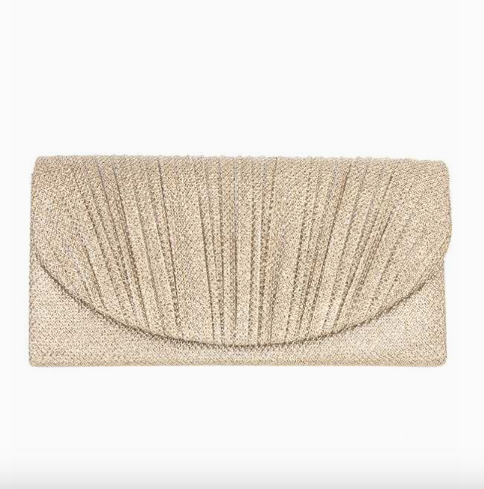 ANB Fashion | Pleated Glitter Accent Bag - Evelyne Talman