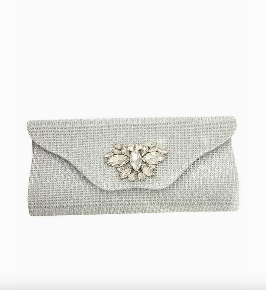 Elegant crystal gem evening bag by ANB FASHION featuring sparkling embellishments and a sleek design, perfect for formal occasions.