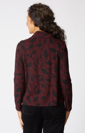 Habitat Core Travel Canopy Wrap Neck Top in Ruby, stylish women&