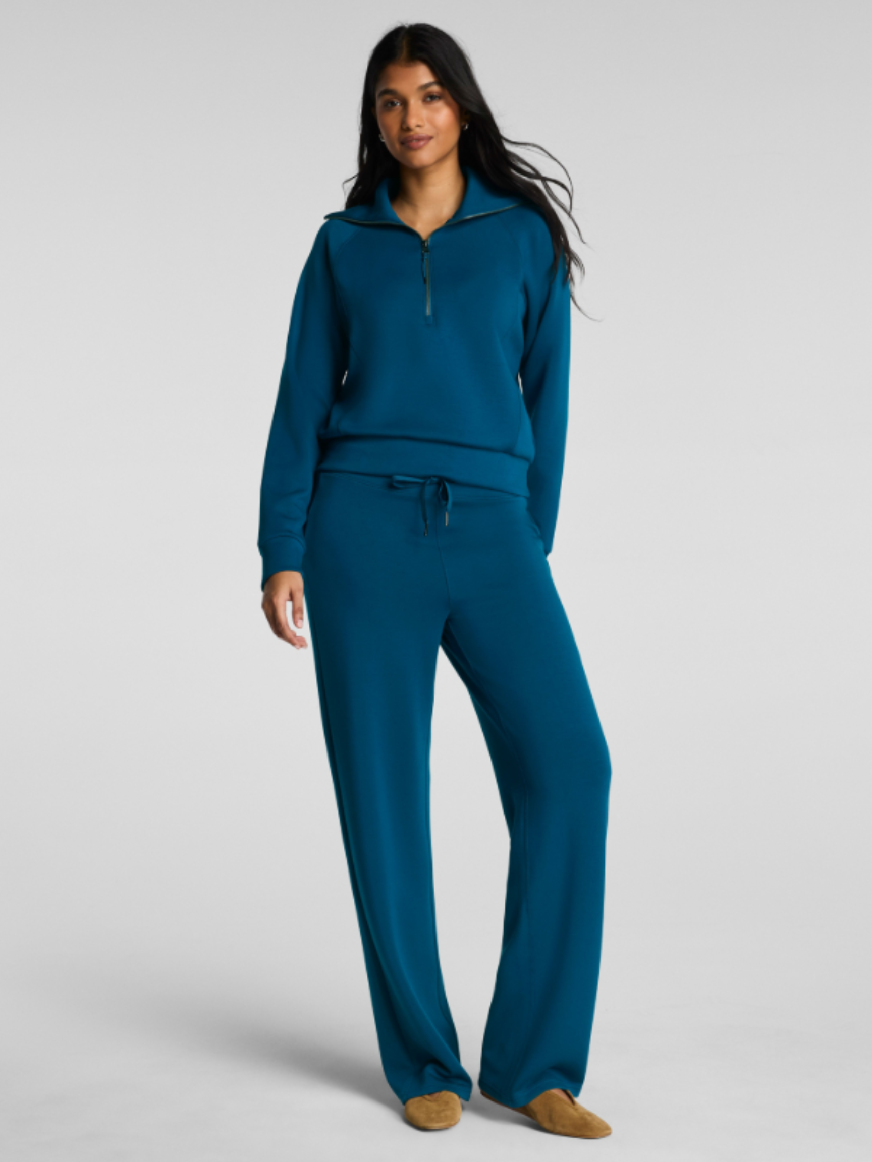 Woman Spanx Airessentials Half Zip in Deep Cove