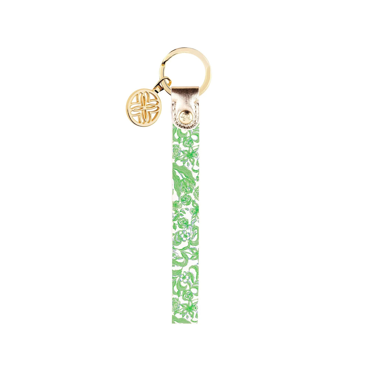 Lifeguard Press strap keychain featuring a vibrant daffodil flower design with a sturdy strap and keyring.