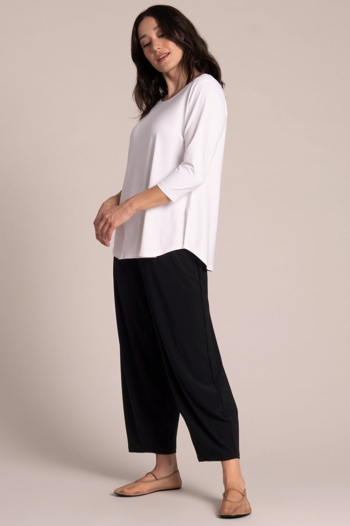 Sympli | Narrow Lantern Pant - Black - Evelyne Talman