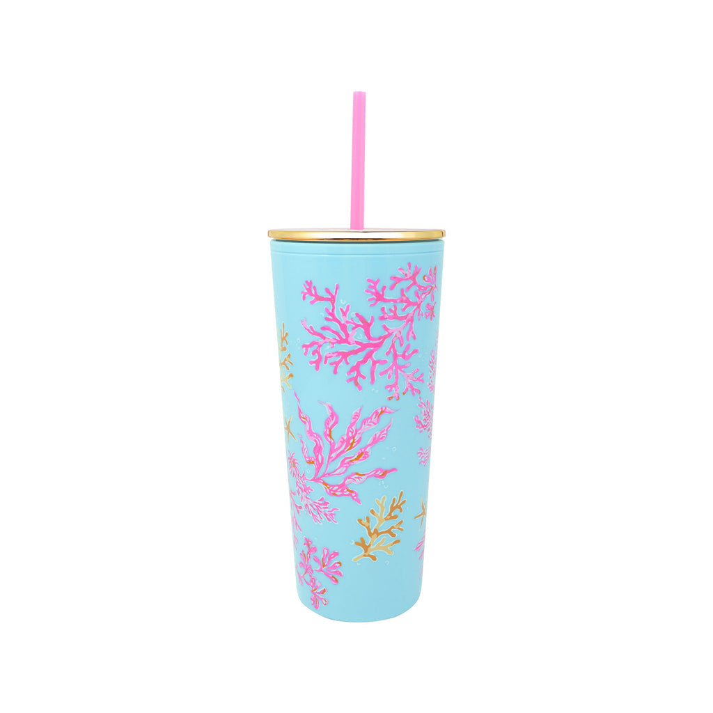 Lifeguard Press | Tumbler W/straw, Royal Coral F