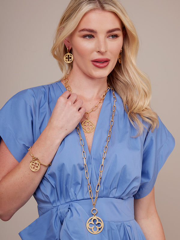 Matte Clover Small Drop Earrings