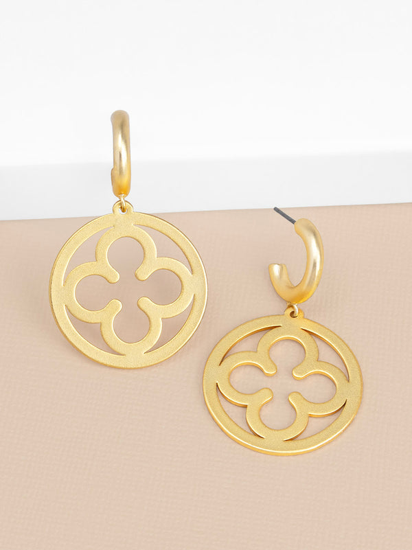 Matte Clover Small Drop Earrings