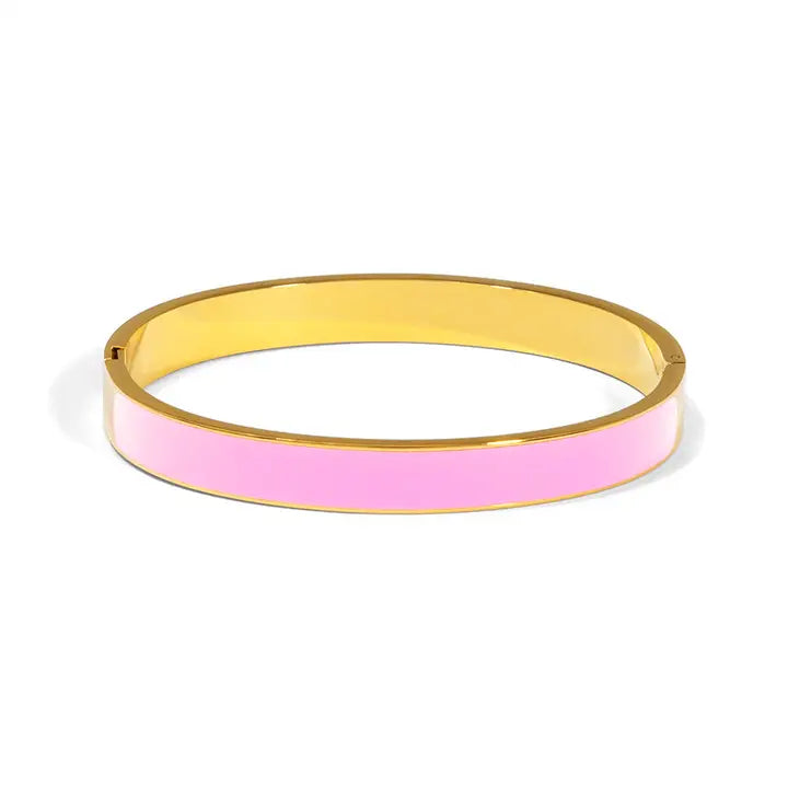 Zenzii Color Pop Bangle gold bangle with pink band