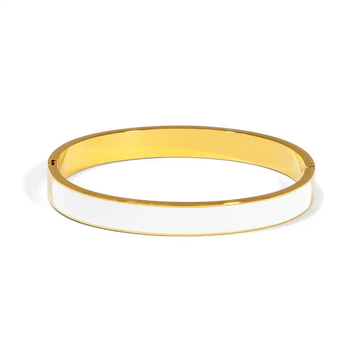 Zenzii Color Pop Bangle gold and white bangle
