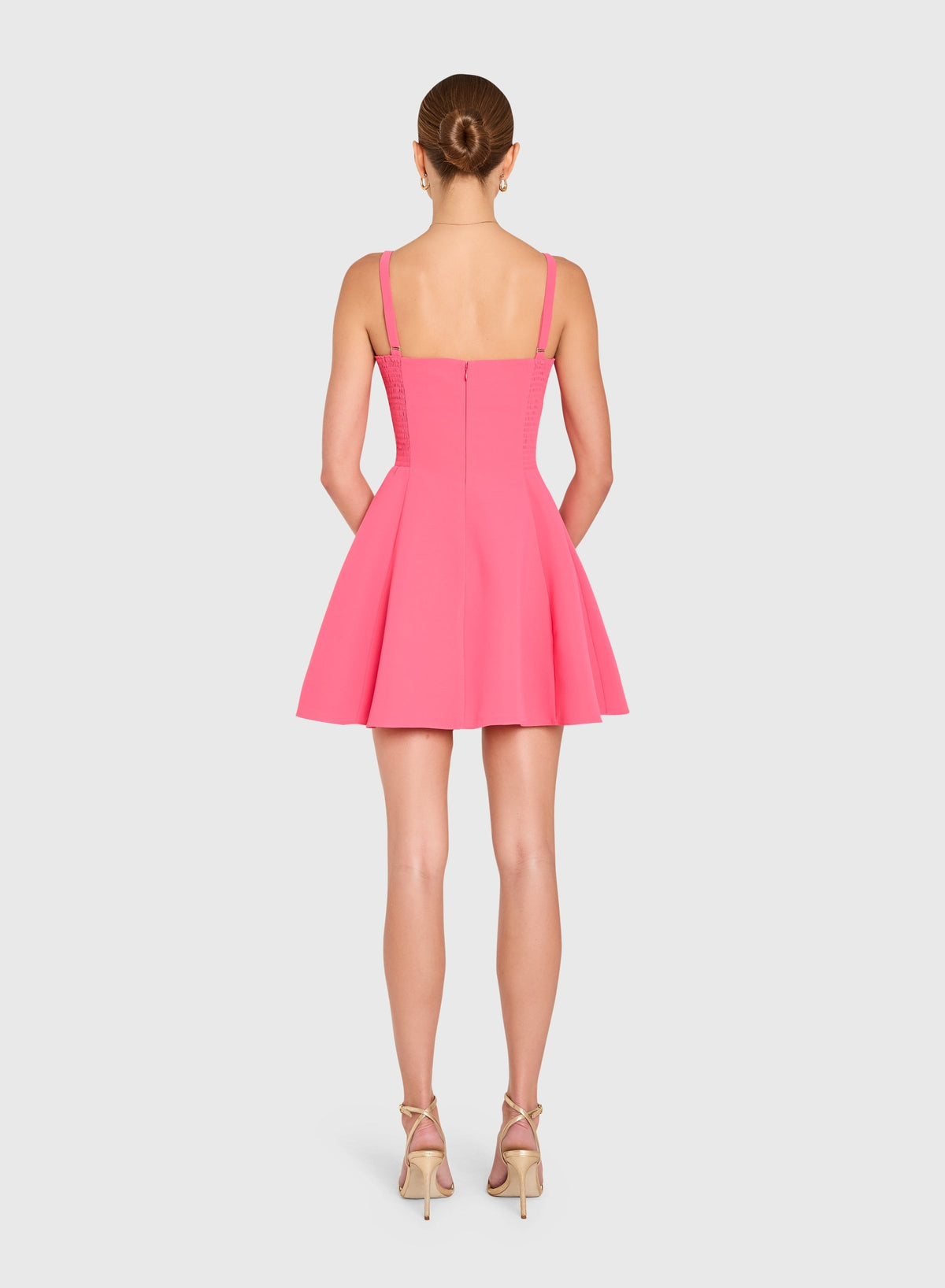 Amanda Uprichard Anna Dress in Taffy, a stylish sleeveless dress with a flowy silhouette and vibrant color.