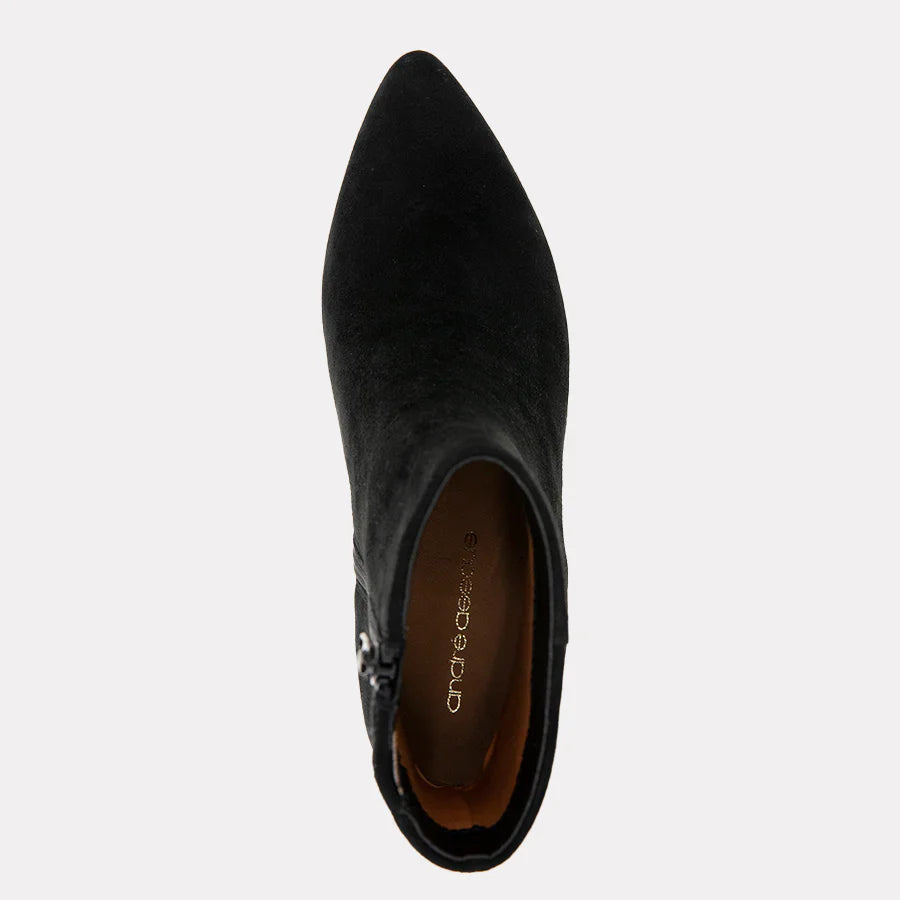 Black ankle boot on a white background