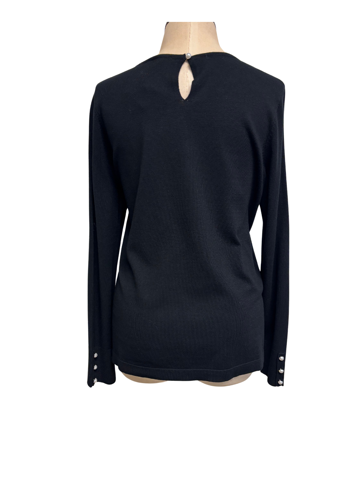 The H Edition | Black Long Sleeve with Pearl Buttons on the Cuffs - Evelyne Talman