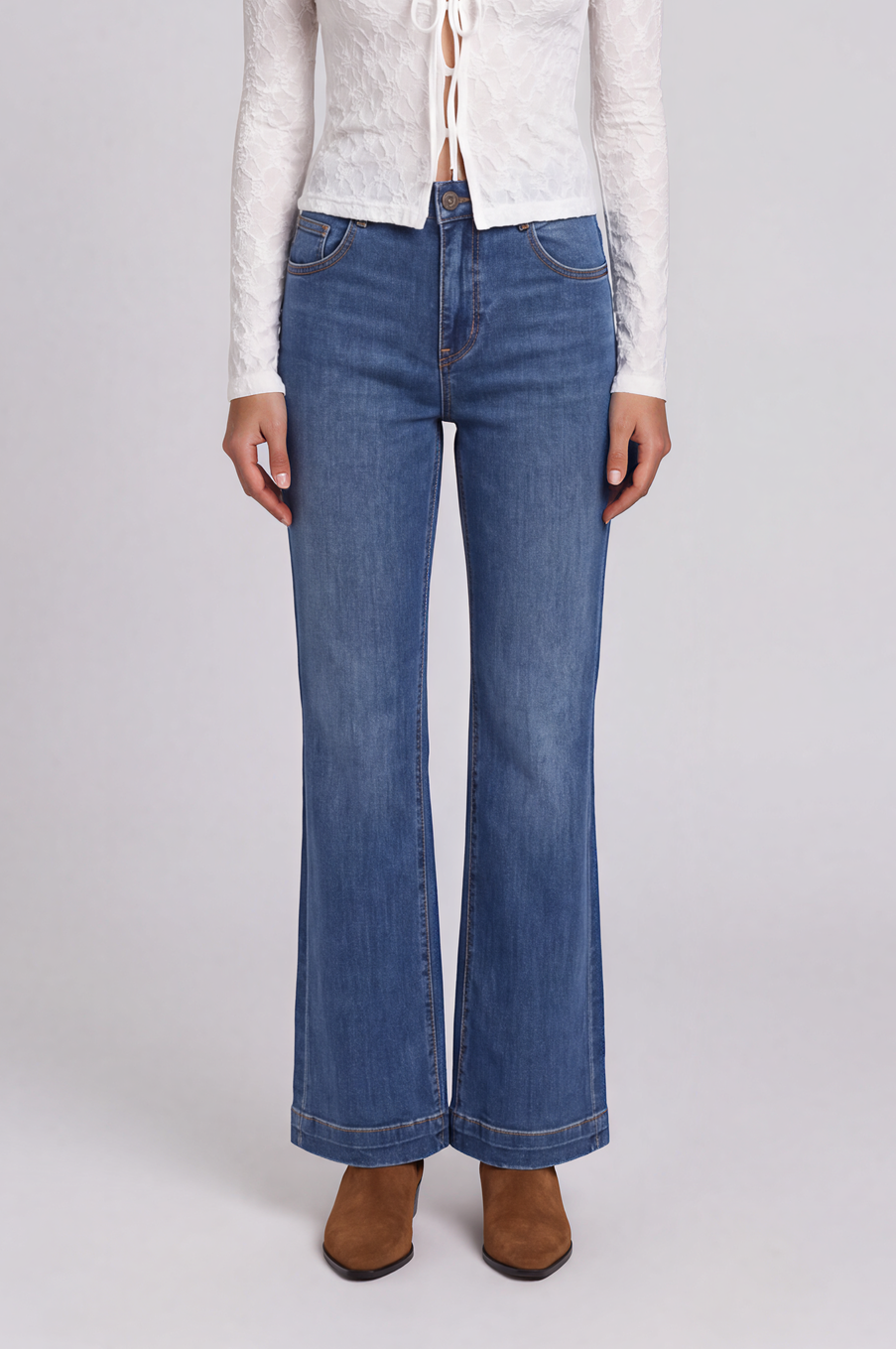 blue High-Rise Flare Jeans