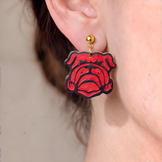 Bulldog Dangle Earring