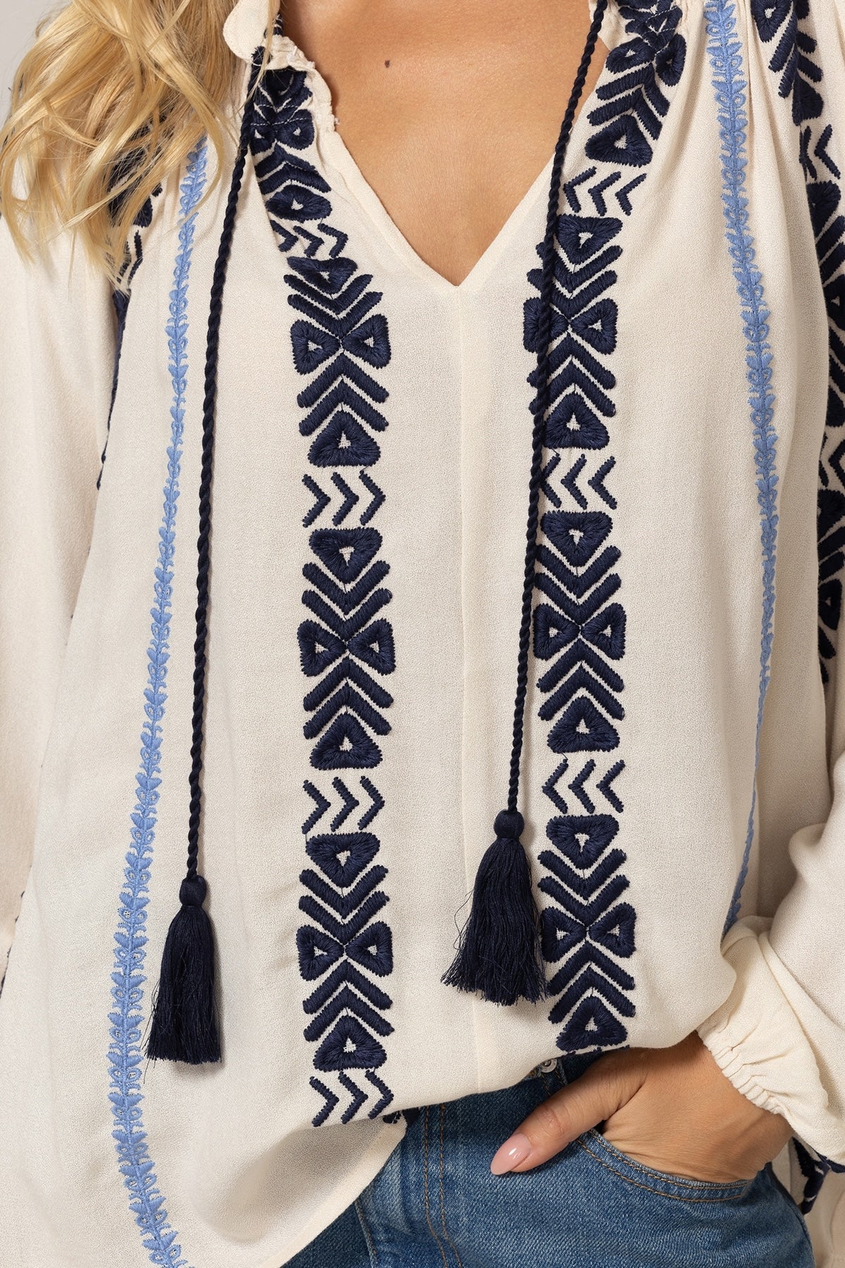 Miss June | Blouse Flore Ecru