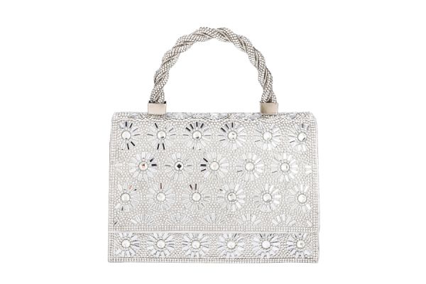 NIMA ACCESSORIE rhinestone evening handbag with elegant design and sparkling embellishments, suitable for formal occasions.